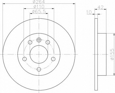 HELLA PAGID 8dd355106111 -  Тормозной диск